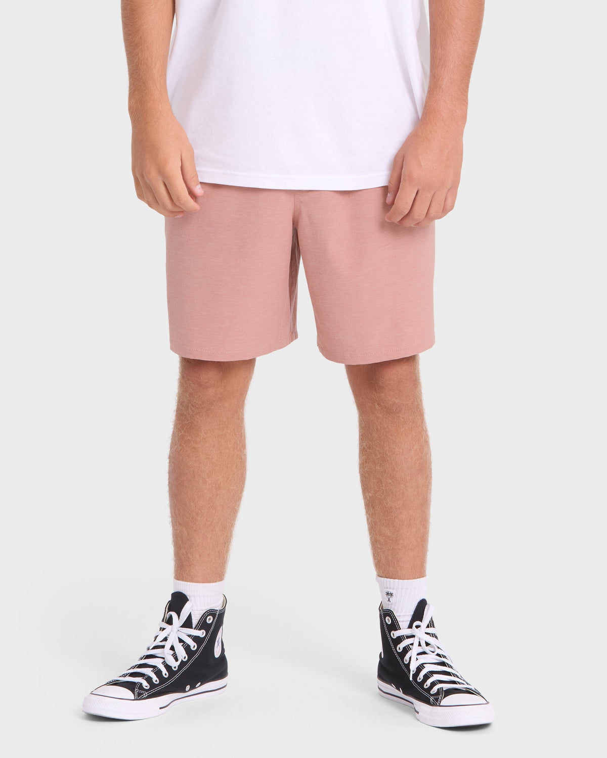 Crossfire Elastic Wave Washed 18 Amphibian Hybrid Shorts - Ash Rose
