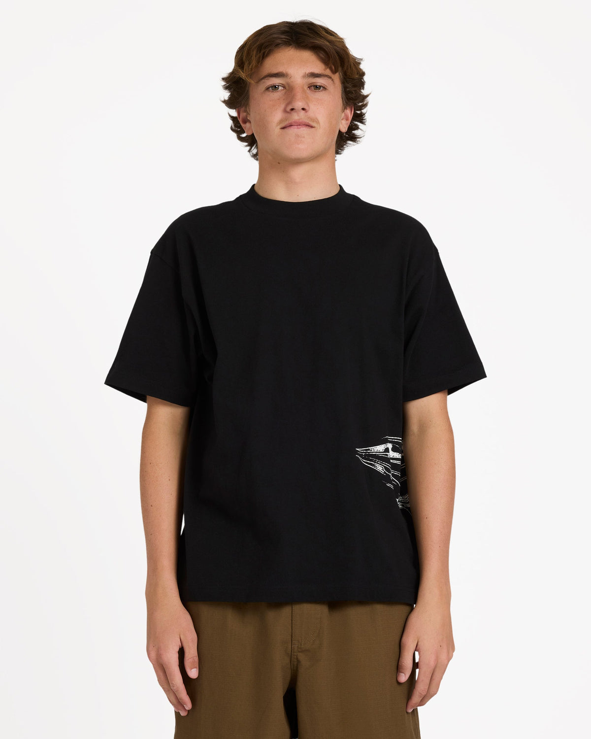Chrome Diamond Short Sleeve Knit T-Shirt - Black
